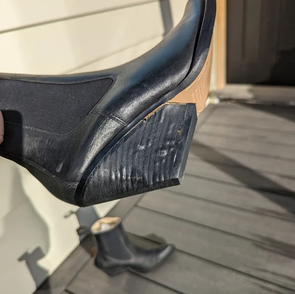 Alias Mae Black Leather Boots Sz 38 - Picture 4 of 4